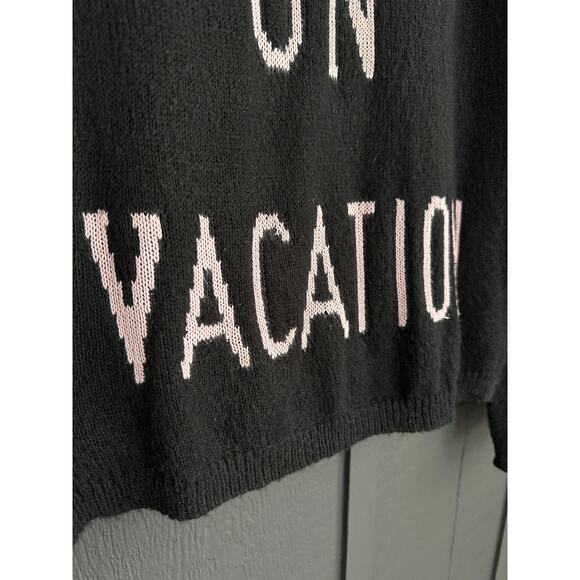 Wildfox White Label Black Take me on Vacation Oversized Knit Sweater Size Small - Picture 3 of 6
